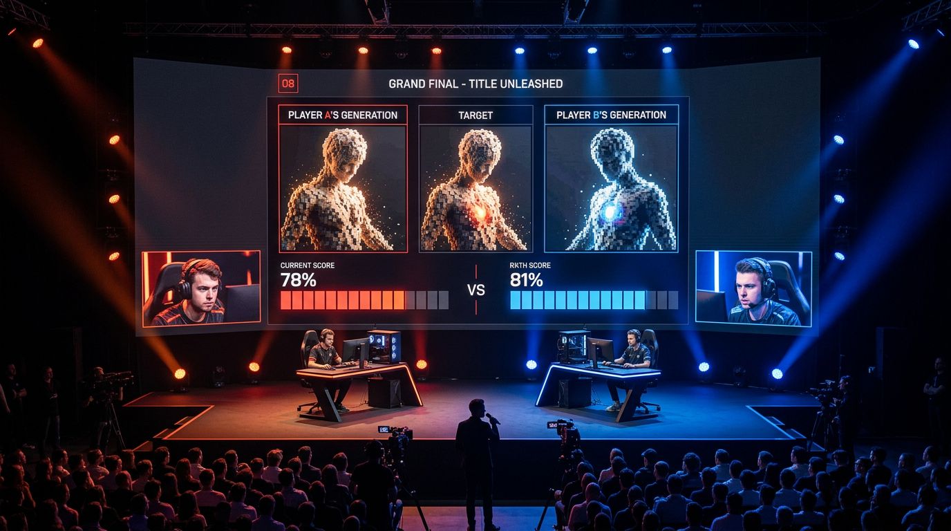 Broadcast duel view with player face cams